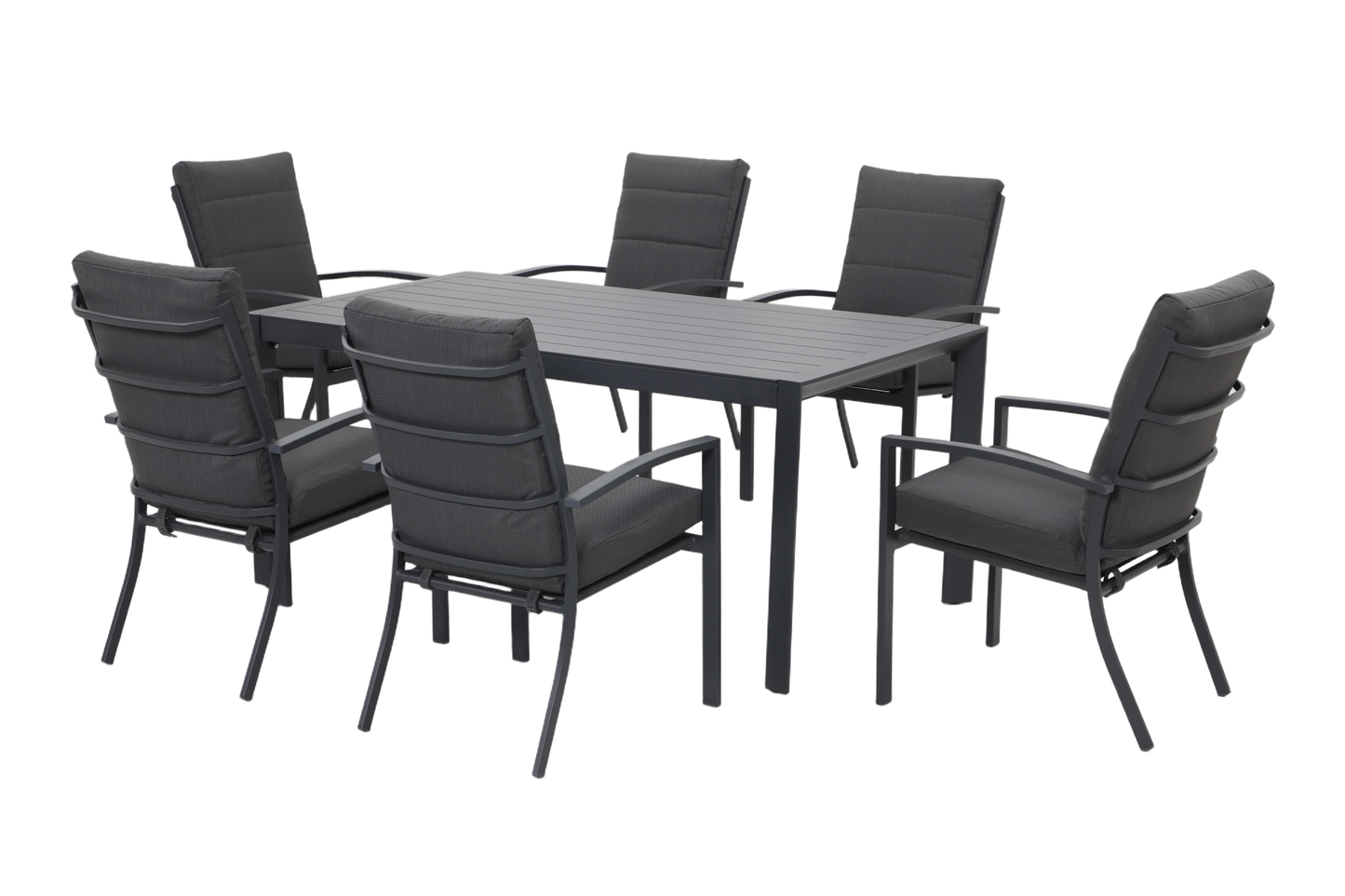 ORTENSIA VII 6-Seater Outdoor Dining Setting - Angle view on a white background