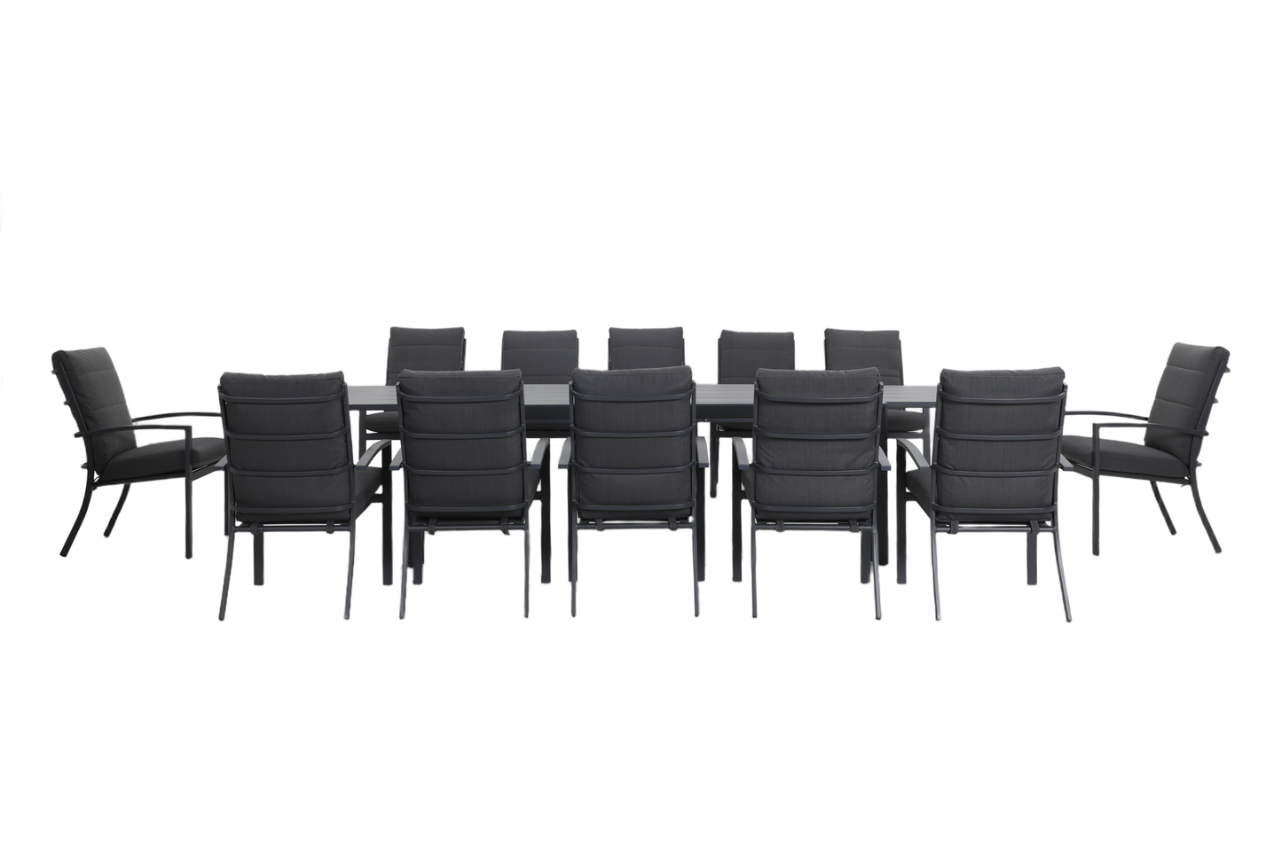 ORTENSIA XIII 12-Seater Extending Outdoor Dining Setting - Front view on a white background