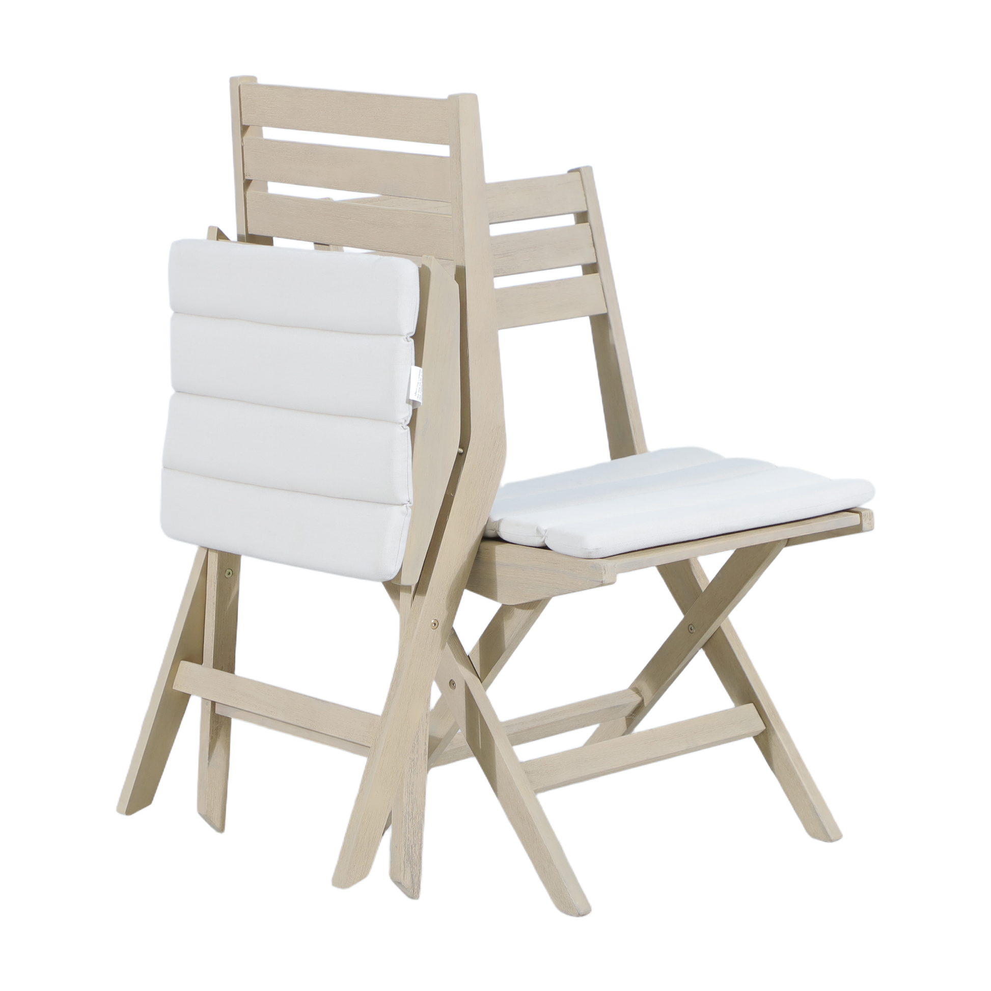 PAPIRO III 2-Seater Foldable Outdoor Bistro Setting - Collapsed Dining Chair Detail