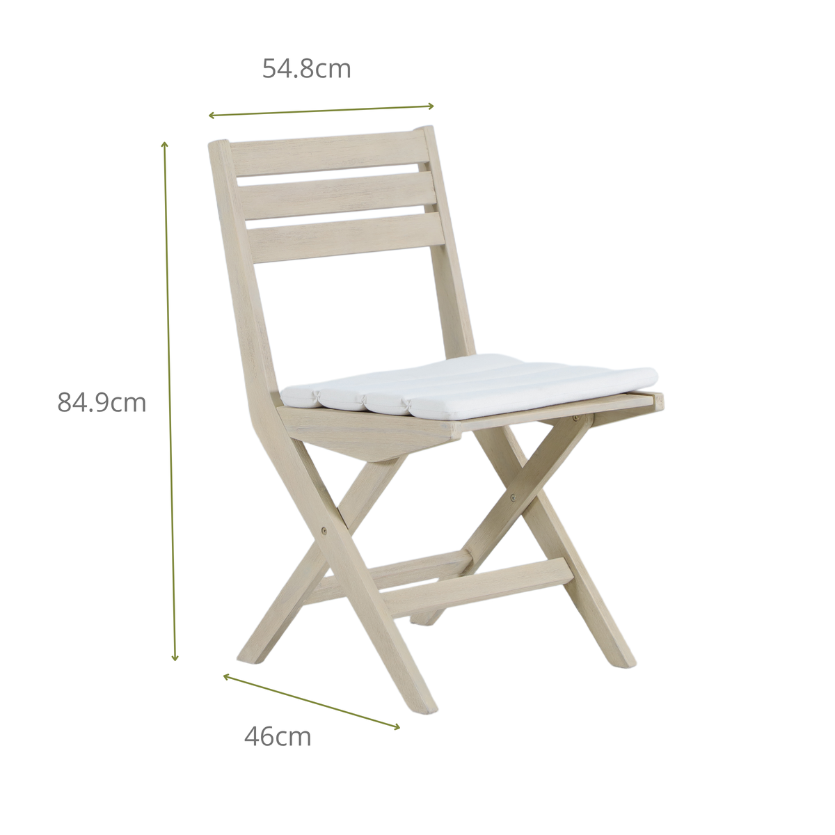 PAPIRO V 4-Seater Foldable Outdoor Dining Setting- Dining Chair Dimensions