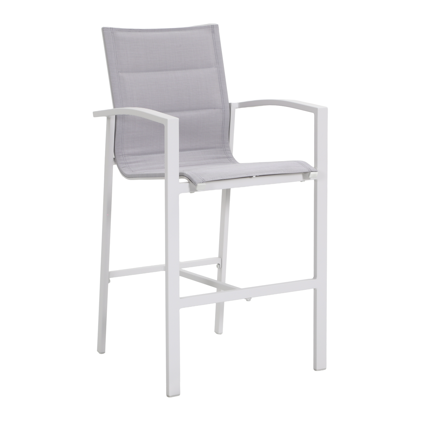 PERO Outdoor Bar Chair - White (Set of 4) - Angle view on a white background.
