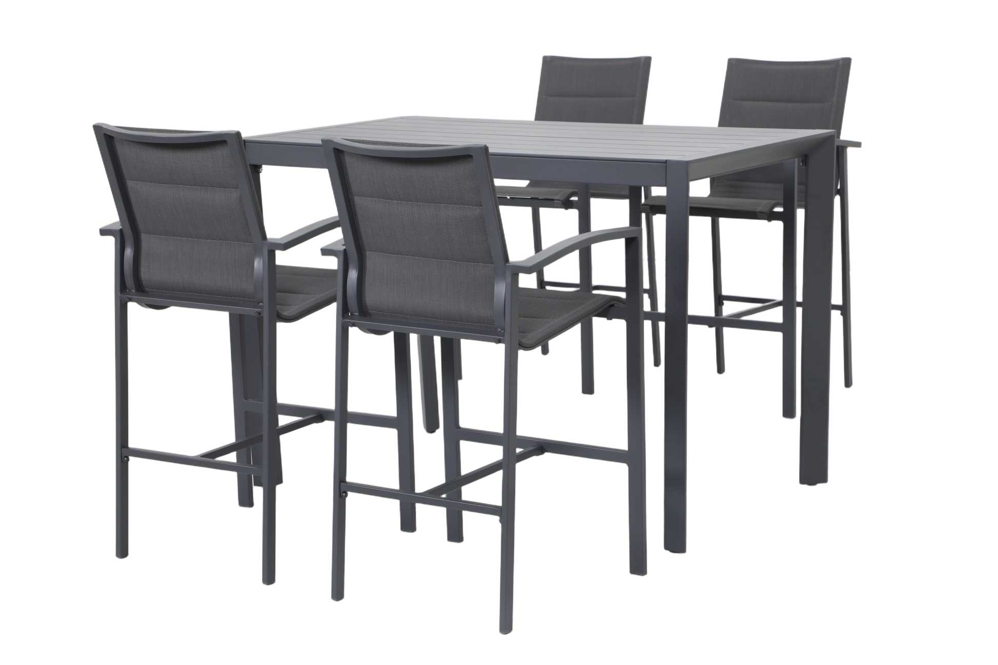 PERO V 4-Seater Outdoor Bar Setting - Angle view on a white background