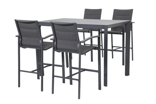 PERO V 4-Seater Outdoor Bar Setting - Angle view on a white background