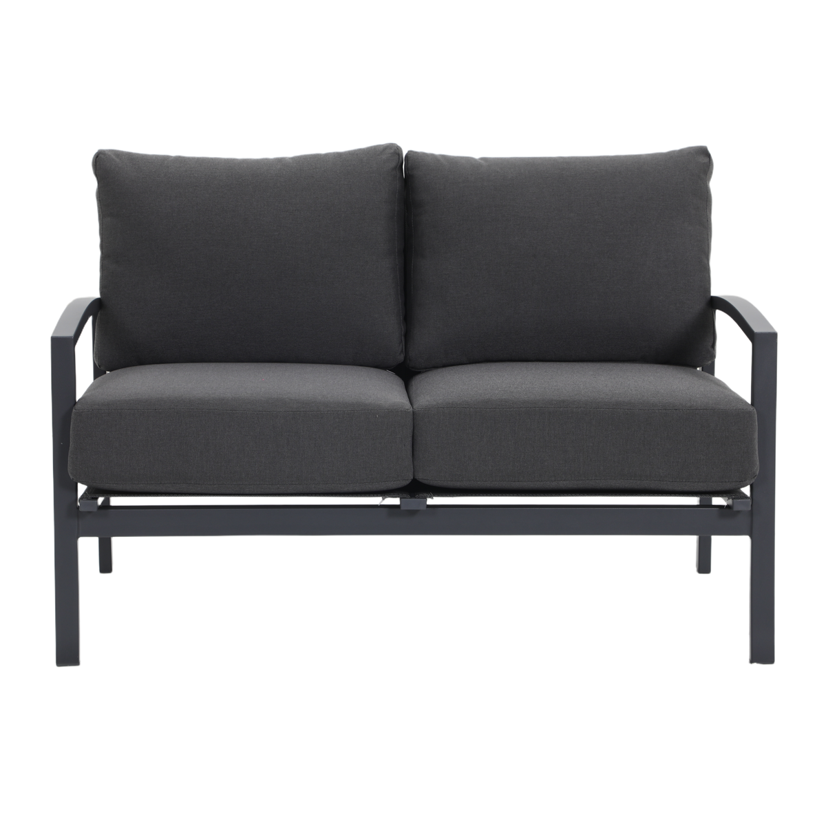 PESCO Outdoor 2-Seater Lounge - Gunmetal - Front view on a white background