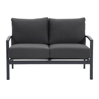 PESCO Outdoor 2-Seater Lounge - Gunmetal - Front view on a white background