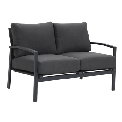 PESCO Outdoor 2-Seater Lounge - Gunmetal - Angle view on a white background