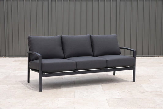 PESCO Outdoor 3-Seater Lounge on a light porcelain paved terrace of an Australian home