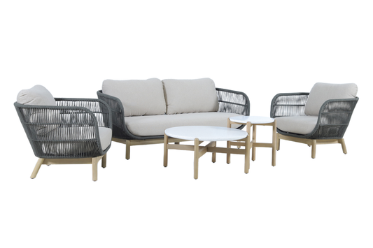 PINO V 4-Seater Outdoor Lounge Setting - Angled View on White Background