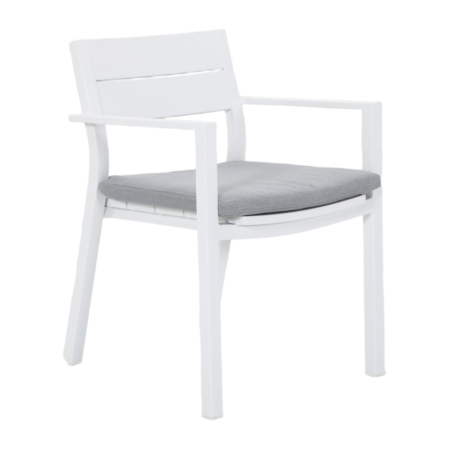 PLATANO VII 6-Seater Outdoor Dining Setting - White - Dining Armchair Detail