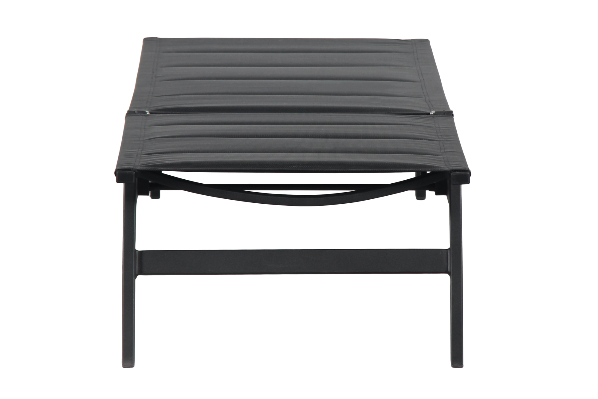 PRIMULA Padded Sunlounge in Gunmetal - Fully reclined on a white background