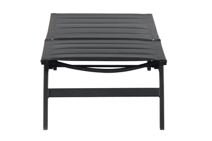 PRIMULA Padded Sunlounge in Gunmetal - Fully reclined on a white background