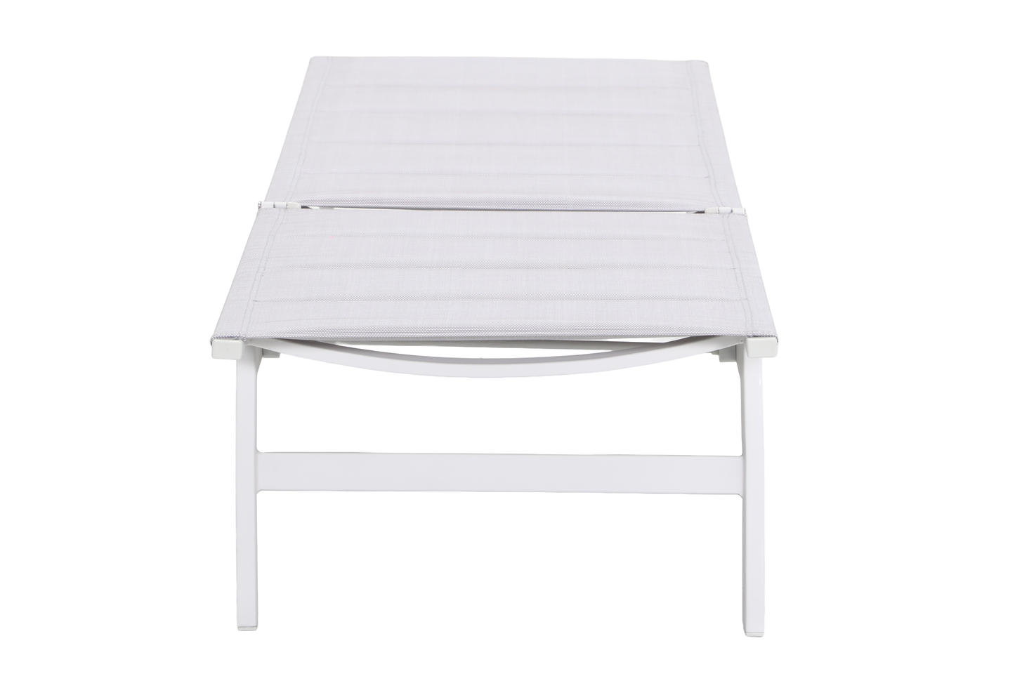 PRIMULA Padded Sunlounge in White - Fully reclined on a white background