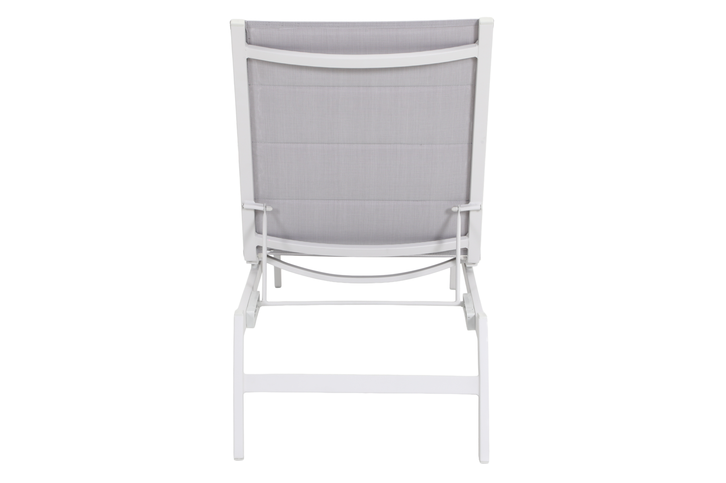 PRIMULA Padded Sunlounge in White - Rear profile on a white background