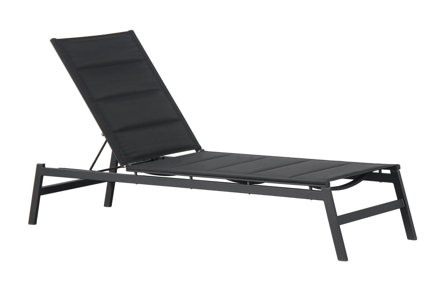 PRIMULA Padded Sunlounge in Gunmetal - Angle view on a white background