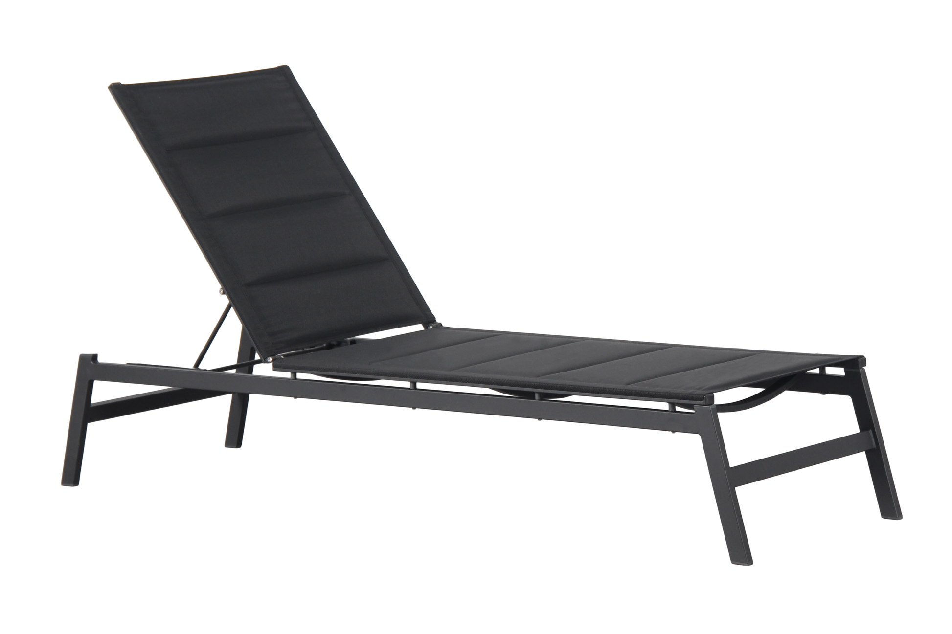 PRIMULA Padded Sunlounge in Gunmetal - Angle view on a white background