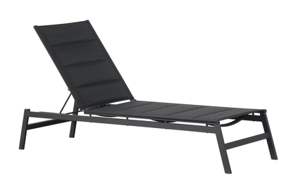 PRIMULA Padded Sunlounge in Gunmetal - Angle view on a white background