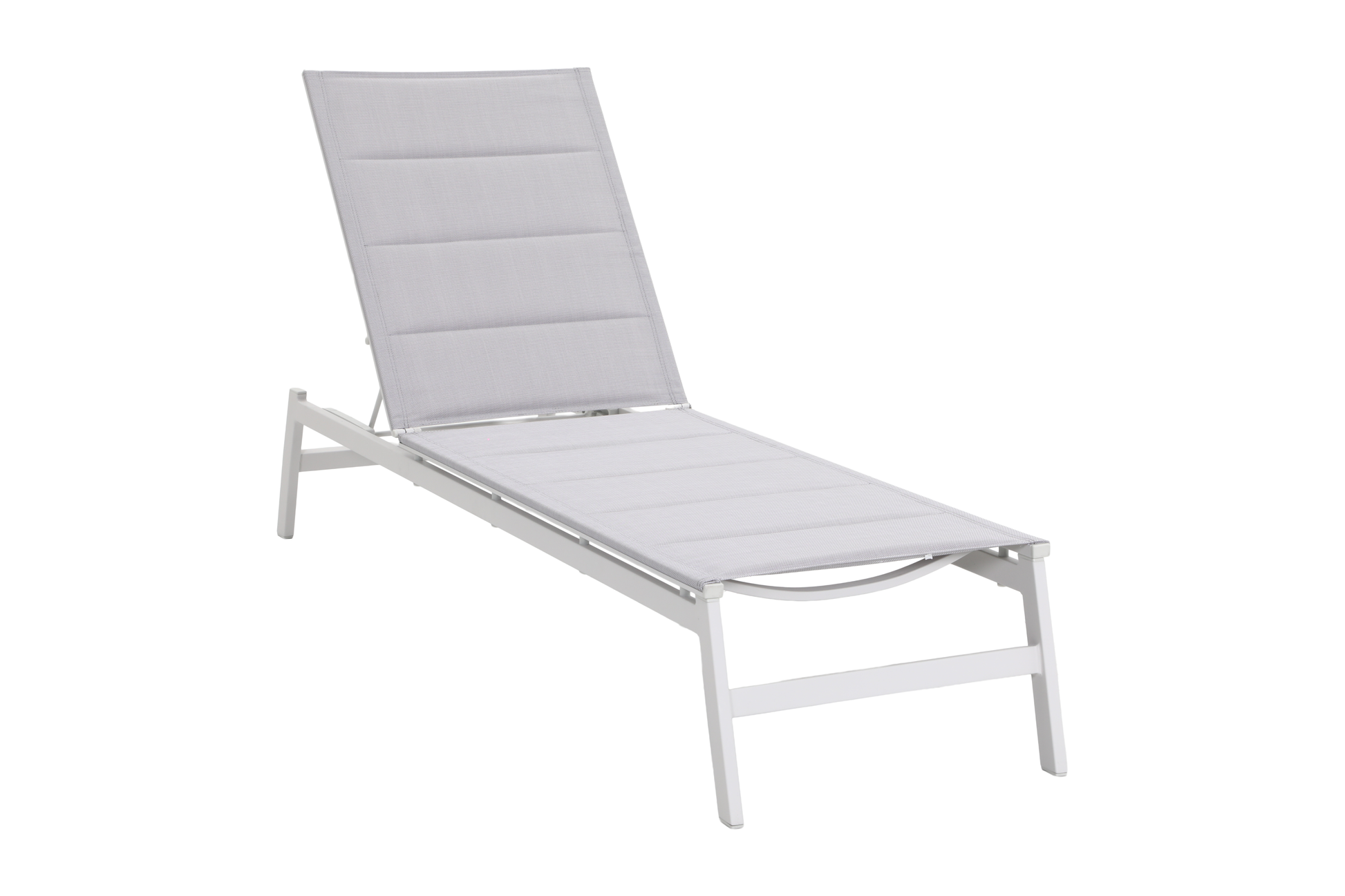 PRIMULA Padded Sunlounge in White - Angle view on a white background