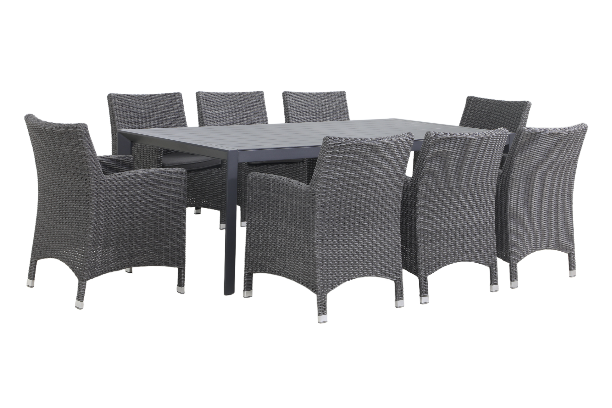 ROVERE IX 8-Seater Outdoor Dining Setting - Angle view on a white background