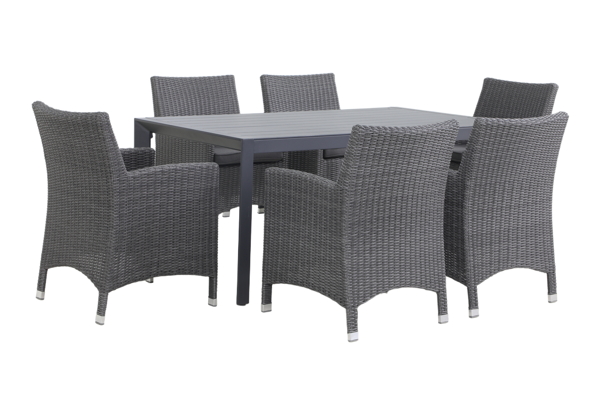ROVERE VII 6-Seater Outdoor Dining Setting - Angle view on a white background