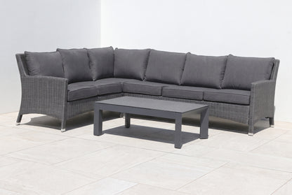 SALICE III 5-Seater Outdoor Corner Lounge Setting on a light porcelain paved terrace