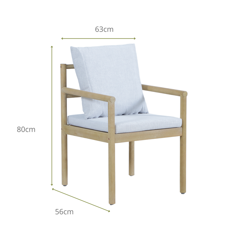 SAMBUCO IX 8-Seater Outdoor Dining Setting- Dining Chair Dimension