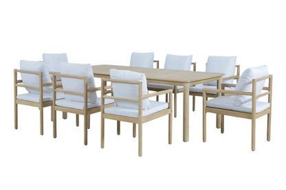 SAMBUCO IX 8-Seater Outdoor Dining Setting - Angle view on white background