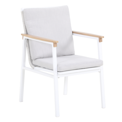 SUSANO IX 8-Seater Outdoor Dining Setting in White - Dining Armchair Detail
