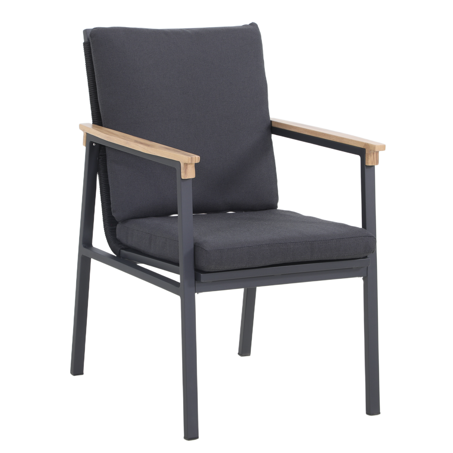 SUSANO IX 8-Seater Outdoor Dining Setting in Black - Dining Armchair Detail