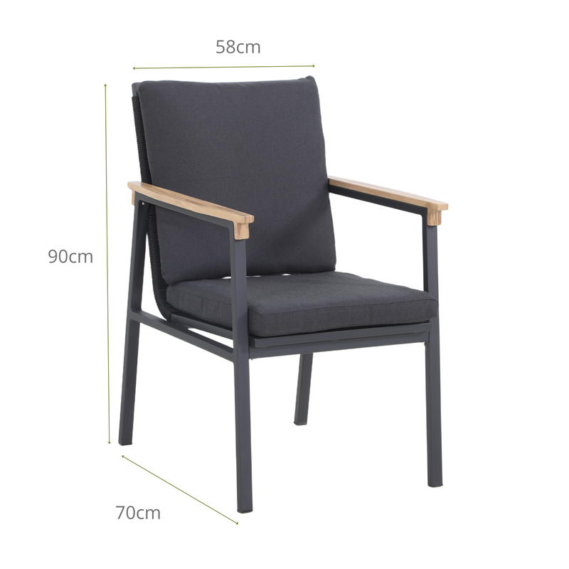SUSANO IX 8-Seater Outdoor Dining Chair Dimensions