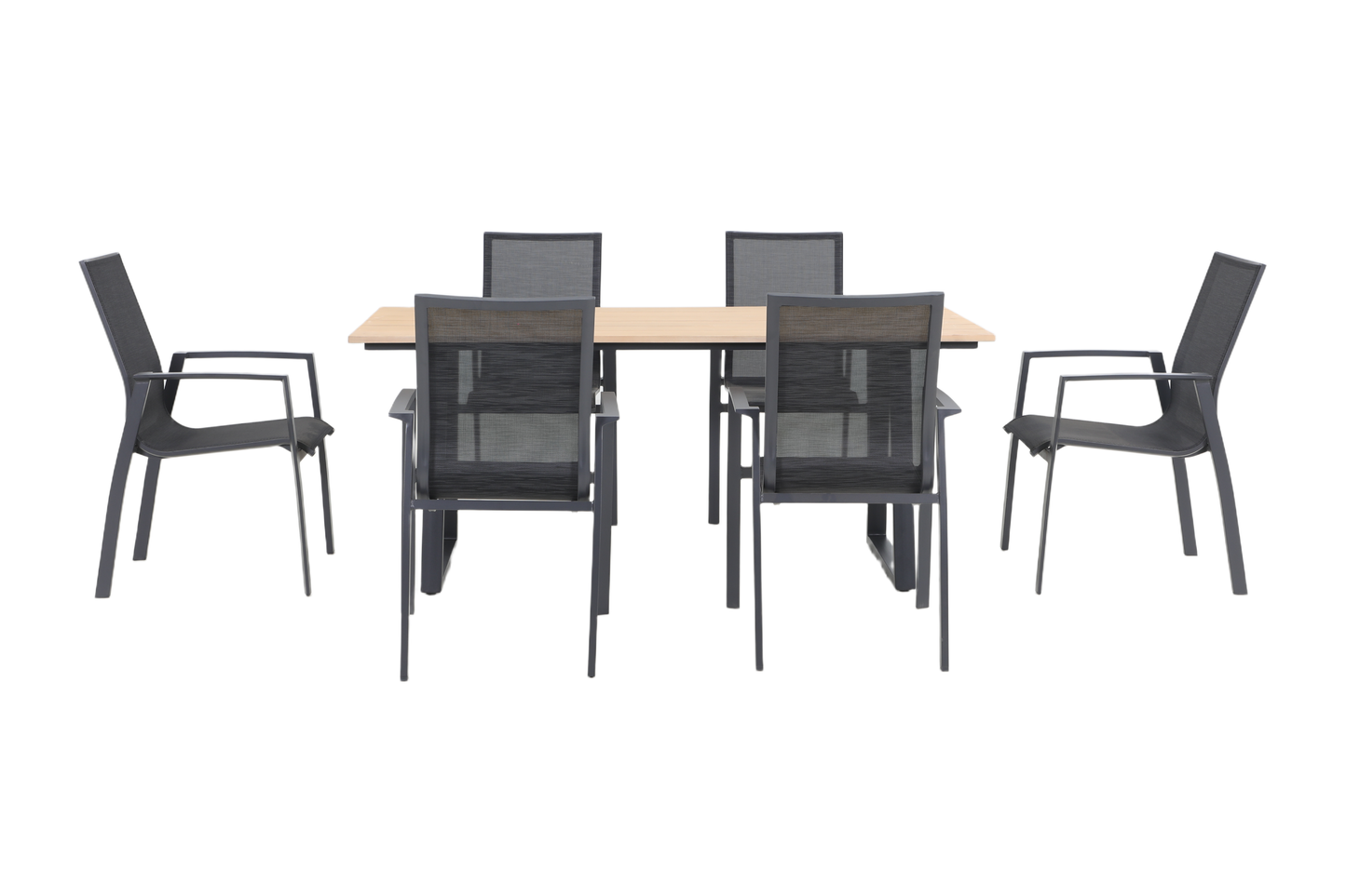 SUSINO VII 6-Seater Outdoor Dining Setting - Front view on a white background