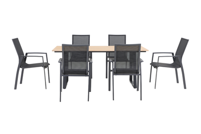 SUSINO VII 6-Seater Outdoor Dining Setting - Front view on a white background