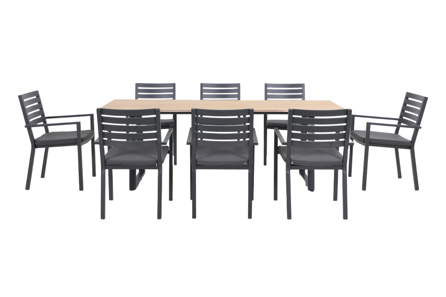 TIARELLA IX 8-Seater Outdoor Dining Setting - Front view on a white background