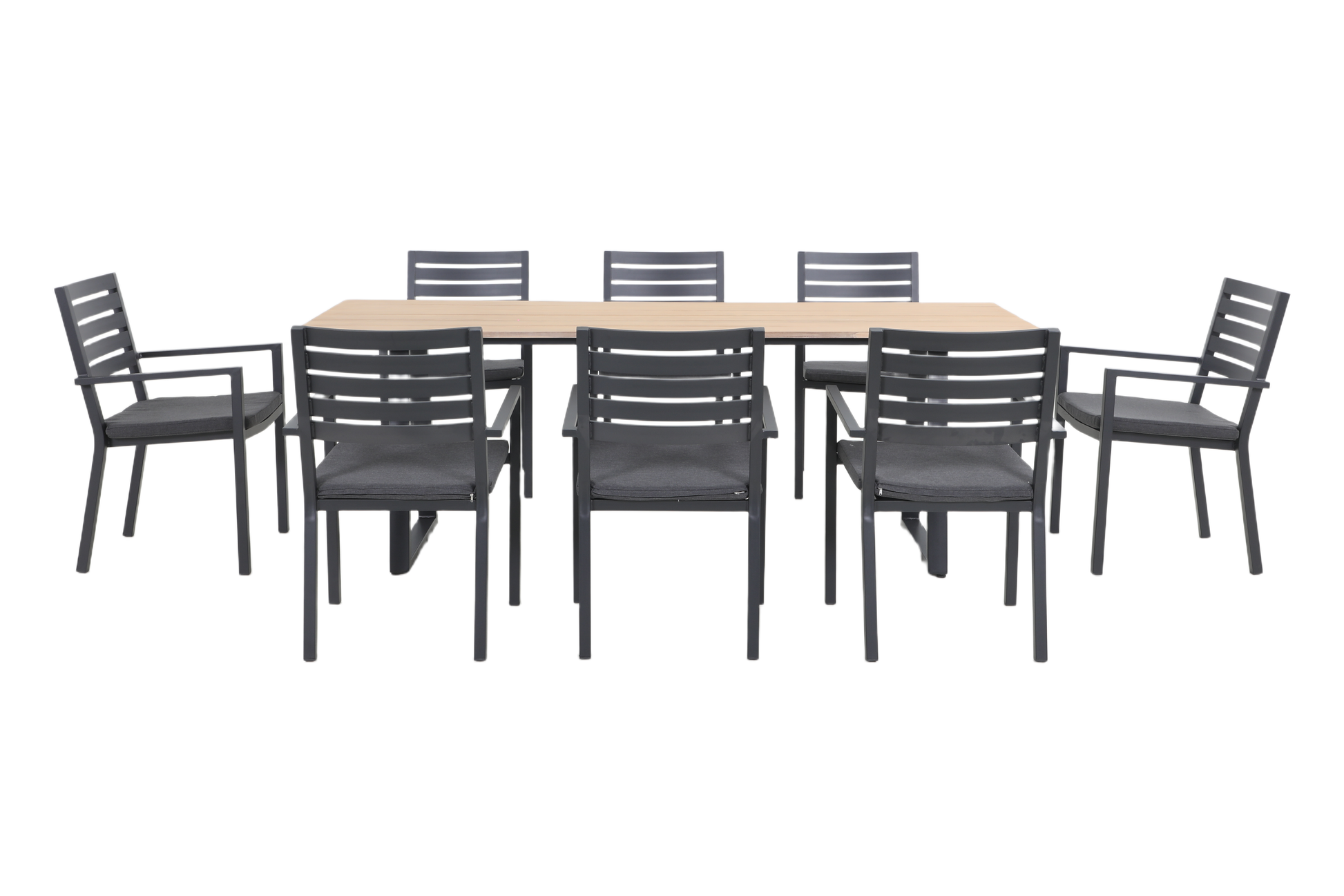 TIARELLA IX 8-Seater Outdoor Dining Setting - Front view on a white background
