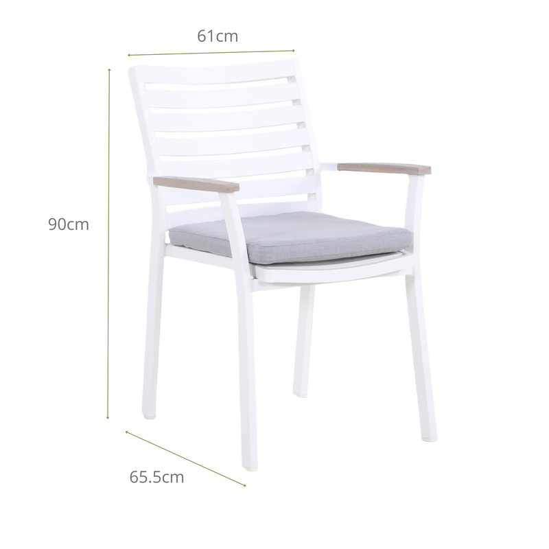 TIARELLO IX 8-Seater Outdoor Dining Chair Dimensions