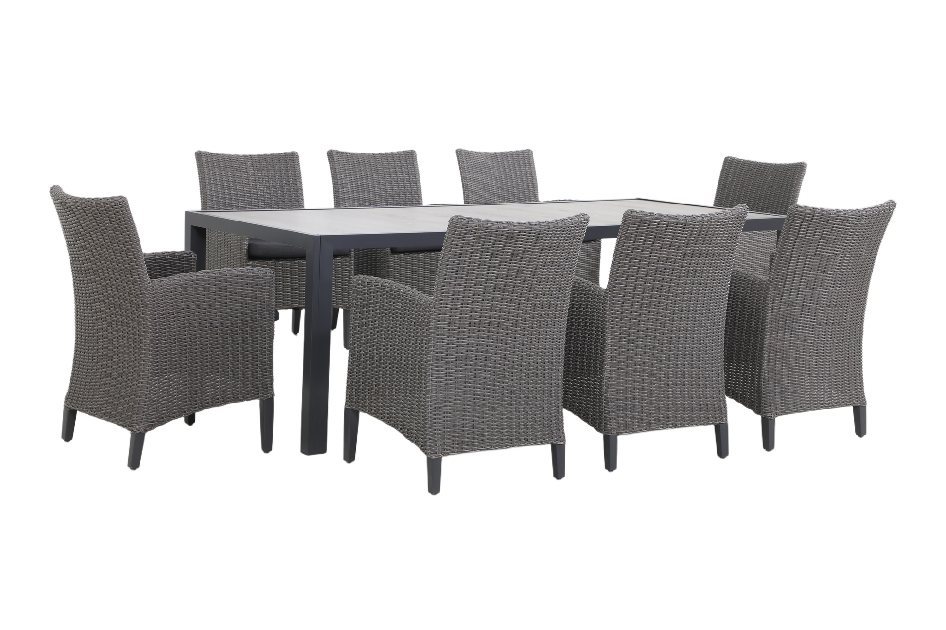 TUBEROSA IX 8-Seater Outdoor Dining Setting - Full Aluminium Leg Ends Style - White background