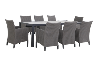 TUBEROSA IX 8-Seater Outdoor Dining Setting - Full Aluminium Leg Ends Style - White background
