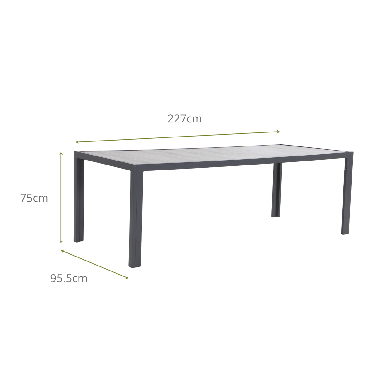 TUBEROSA IX 8-Seater Outdoor Dining Table Dimensions