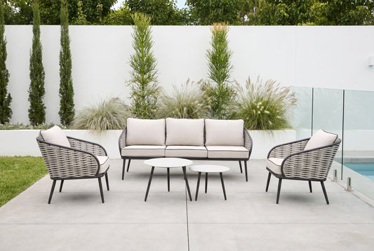 YOTTO V 5-Seater Outdoor Lounge Setting on a modern outdoor entertaining terrace