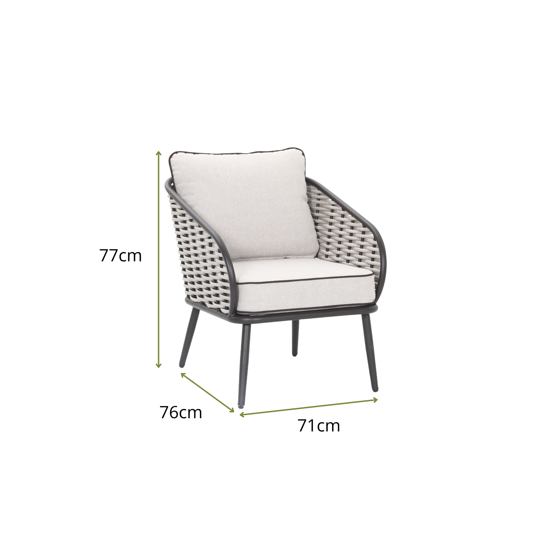 YOTTO V 5-Seater Outdoor Lounge Setting- Single Lounge Dimensions