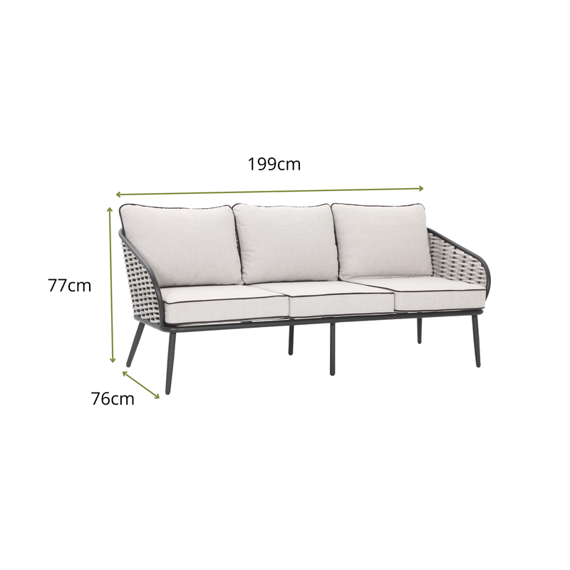 YOTTO V 5-Seater Outdoor Lounge Setting- Triple Lounge Dimensions