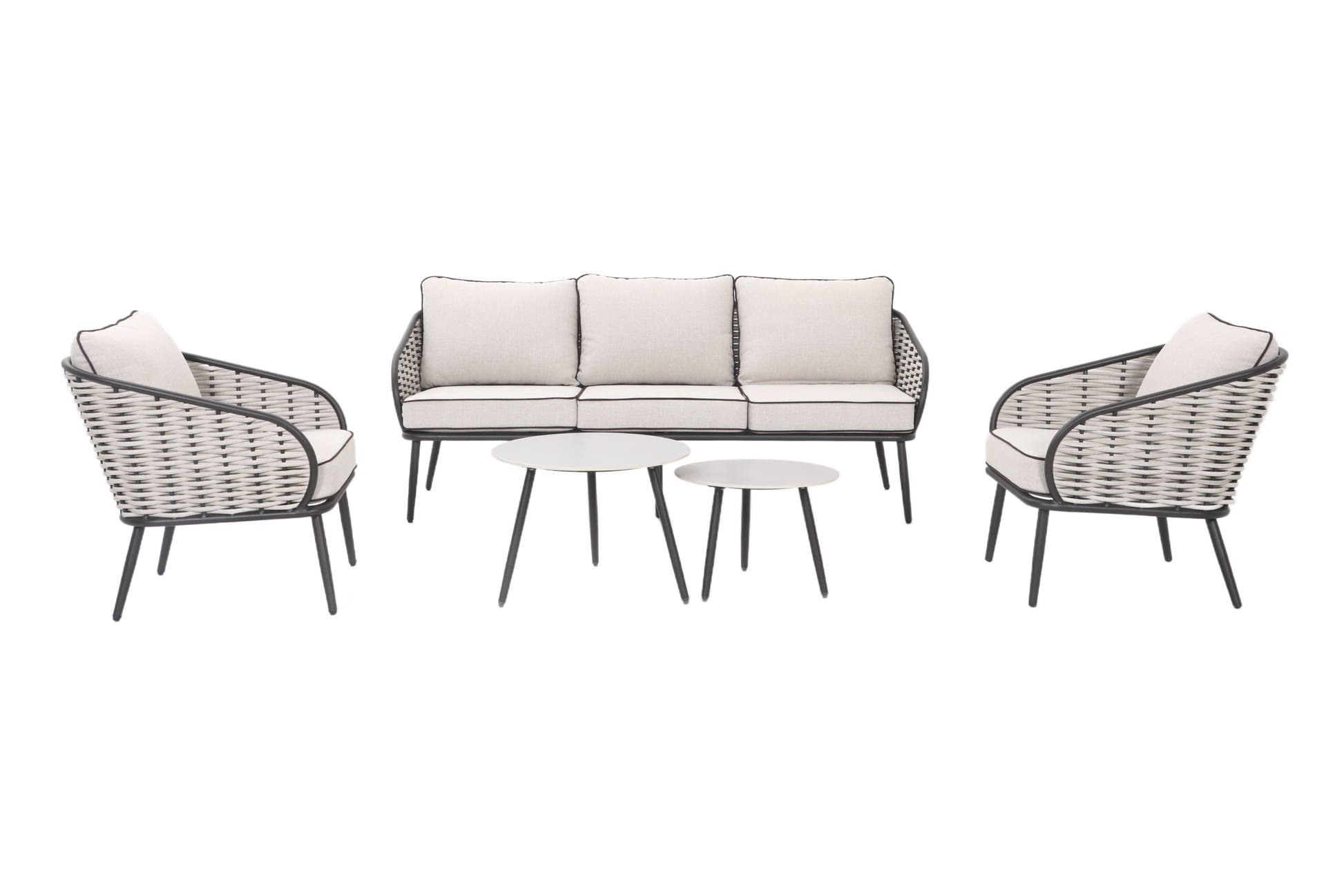 YOTTO V 5-Seater Outdoor Lounge Setting – Front View on White Background