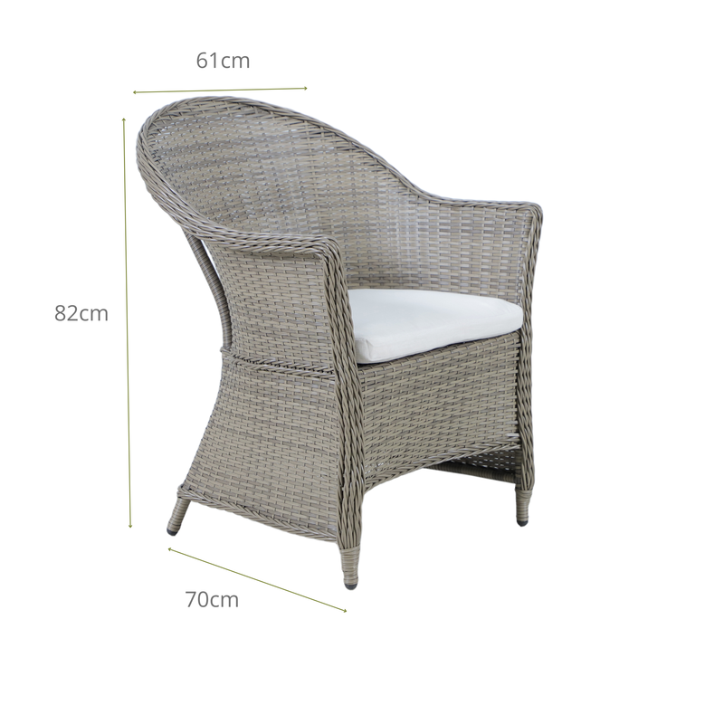 ZINNIA IX 8-Seater Outdoor Dining Chair Dimensions