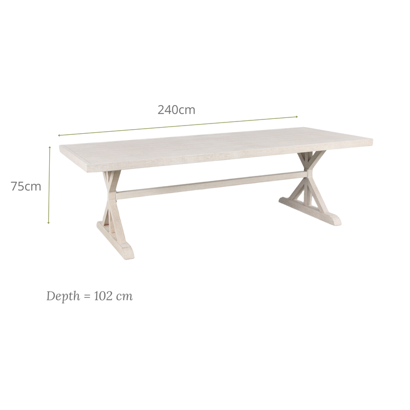 ZINNIA IX 8-Seater Outdoor Dining Table Dimensions